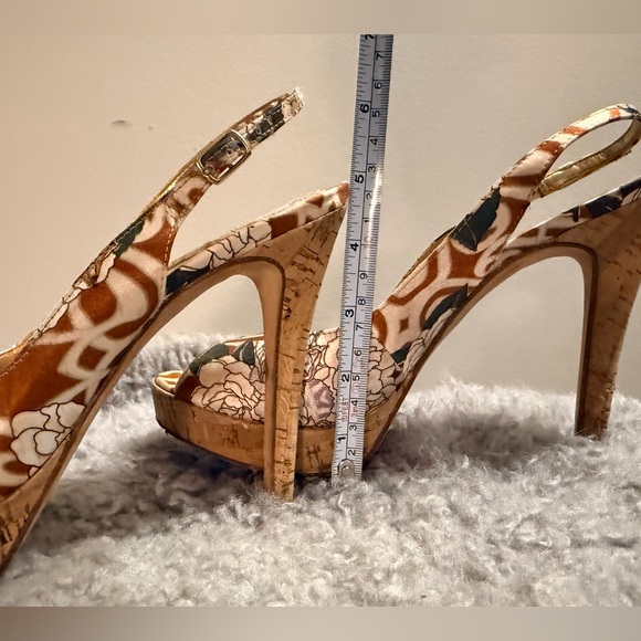 Aldo Nude Tan cork Heel Peep-Toe Pump - Picture 3 of 5